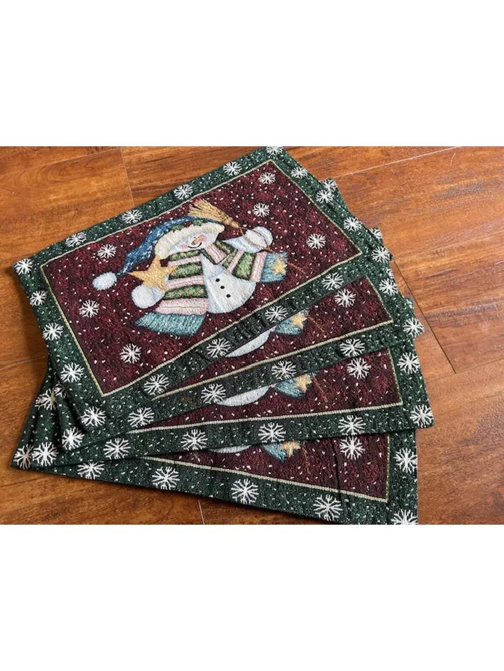Set of 4 Christmas Snowman Placements